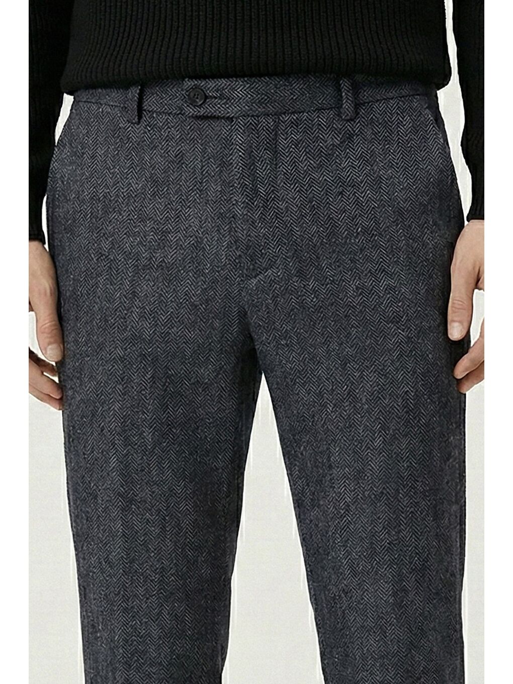 Giotelli Antrasit Dokuma Kumaş Normal Bel Standart Boy Erkek Pantolon-2