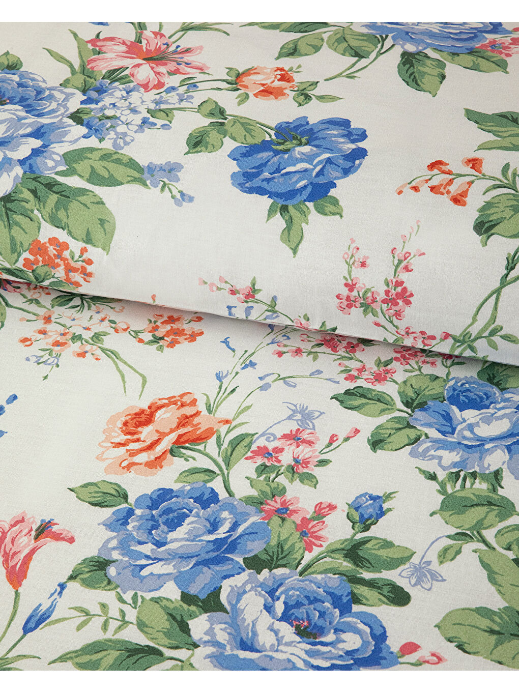 Rose Romance Pamuklu Ranforce Çift Kişilik Nevresim Seti 200x220 cm Mavi-1