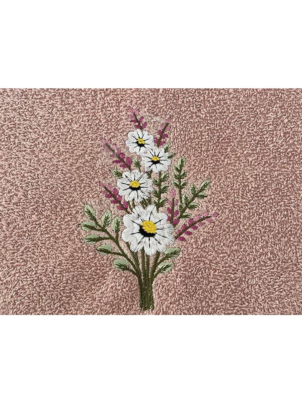 Karışık Daisy Flosh Nakışlı 6 lı El Yüz Havlu Takımı-1