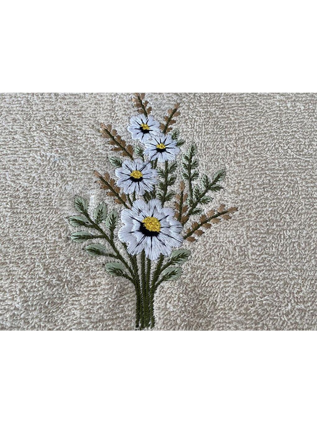 Karışık Daisy Flosh Nakışlı 6 lı El Yüz Havlu Takımı-2