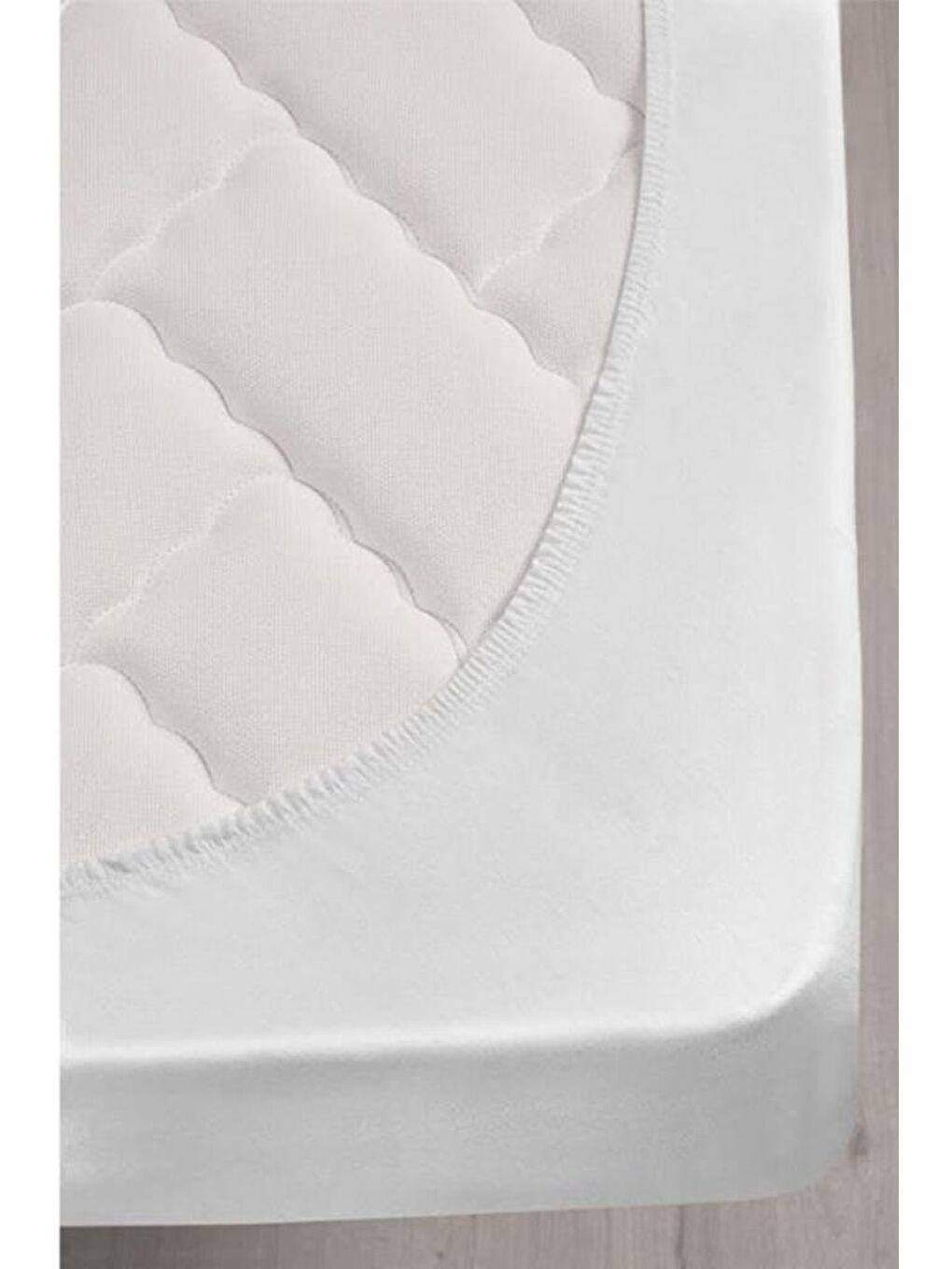 Beyaz 3D Kapitoneli Sıvı Geçirmez 180X200cm Fitted Çift Kişilik Alez-4