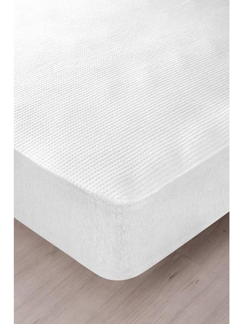 Beyaz 3D Kapitoneli Sıvı Geçirmez 180X200cm Fitted Çift Kişilik Alez-5