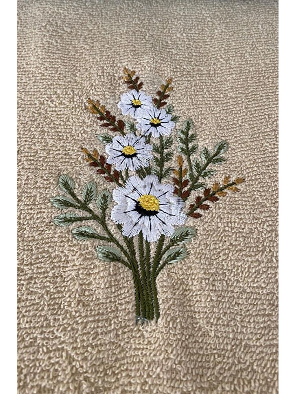 Karışık Daisy Flosh Nakışlı 6 lı El Yüz Havlu Takımı-3