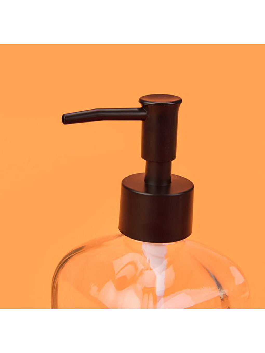 Renksiz Motto Temalı Cam Sıvı Sabunluk - Şeffaf-2