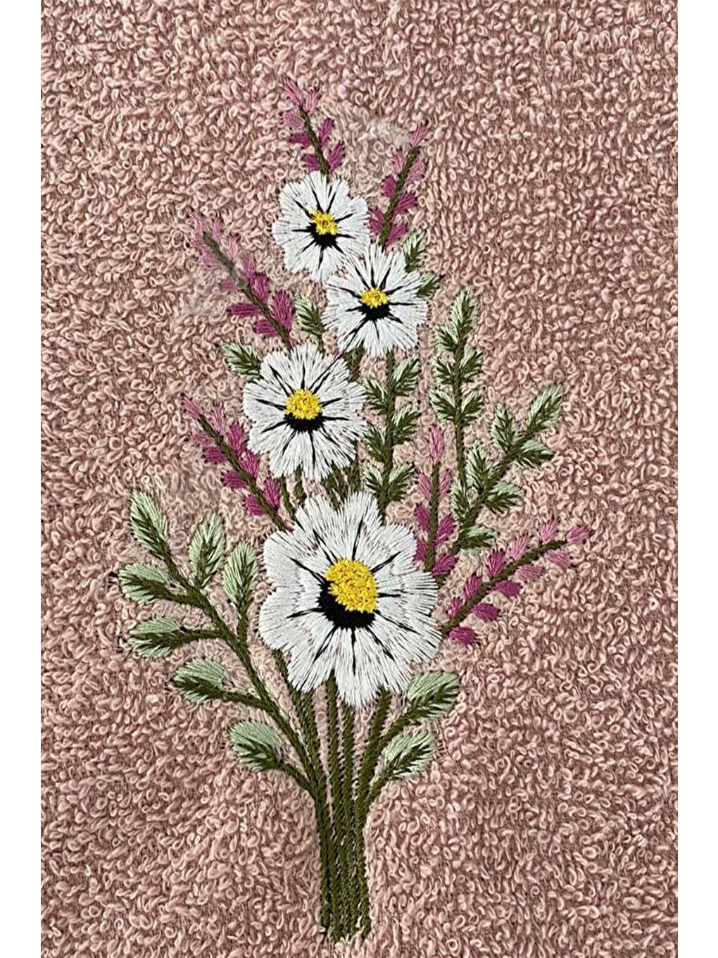 Karışık Daisy Flosh Nakışlı 6 lı El Yüz Havlu Takımı-7