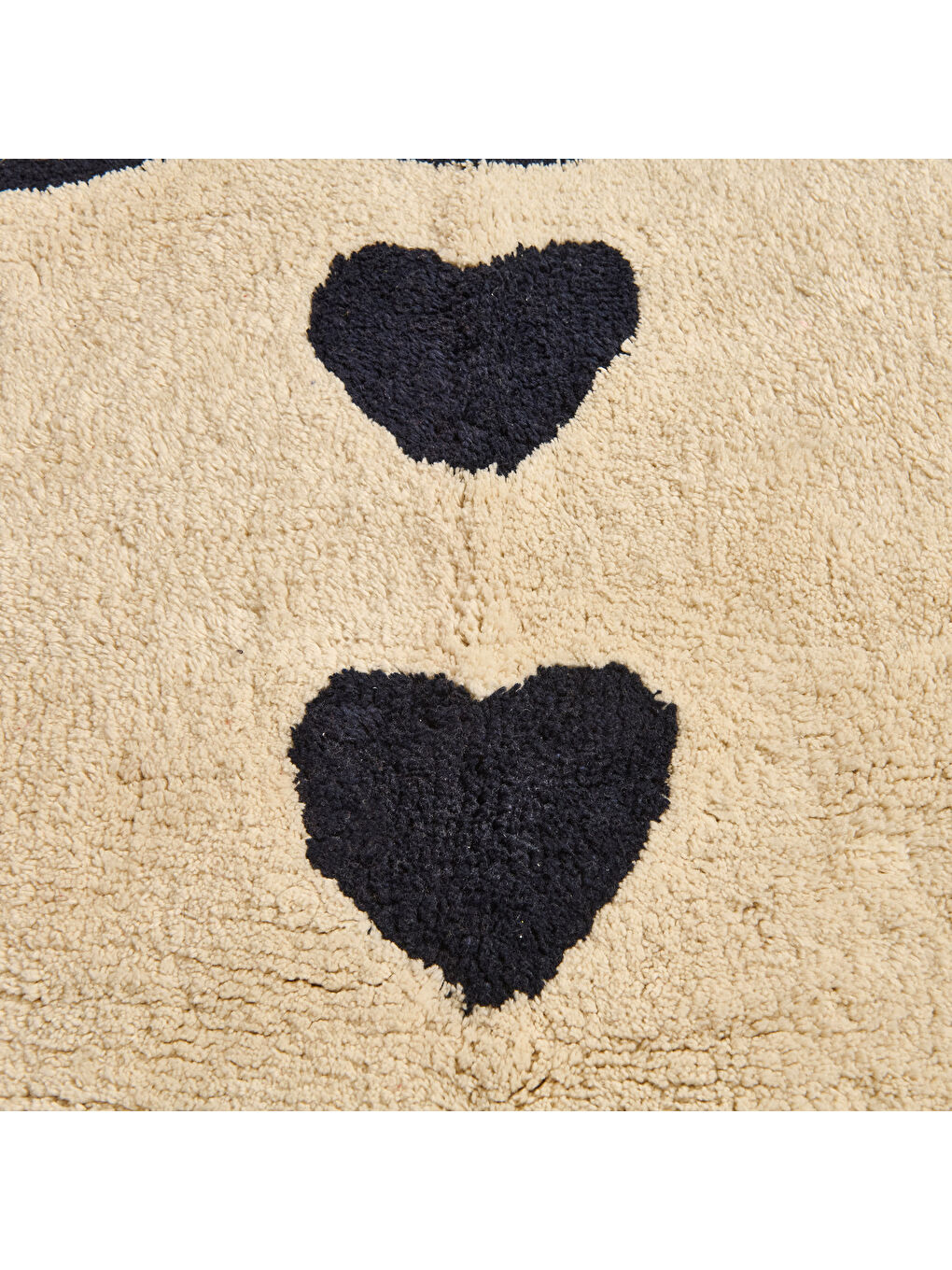 Soft Tufting Herz Banyo Paspası - Ekru - 60x90 cm-2