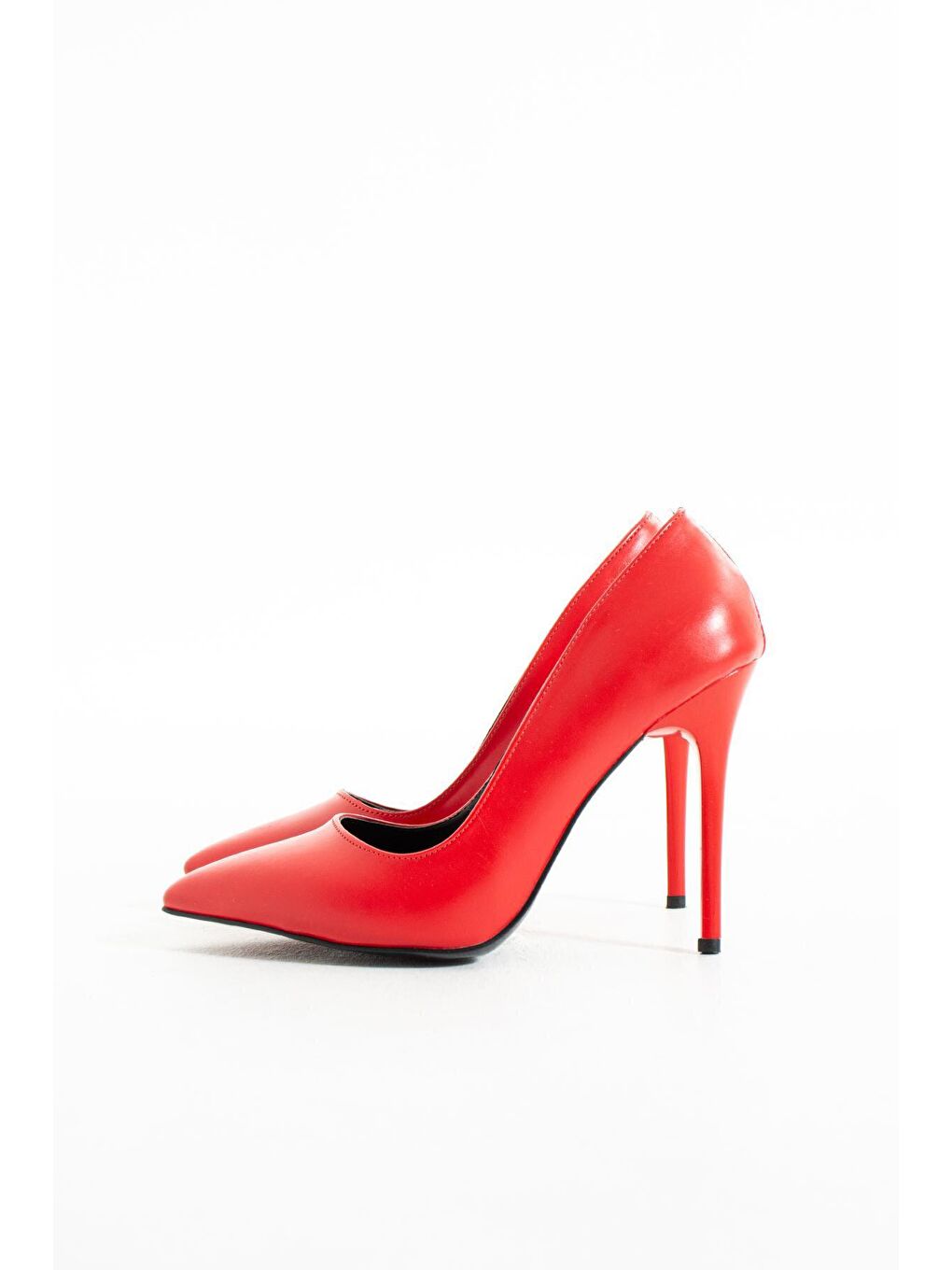 Kırmızı Rahat Kalıp Uzun Topuklu Kadın Klasik Stiletto 017-1770-23Cilt-4