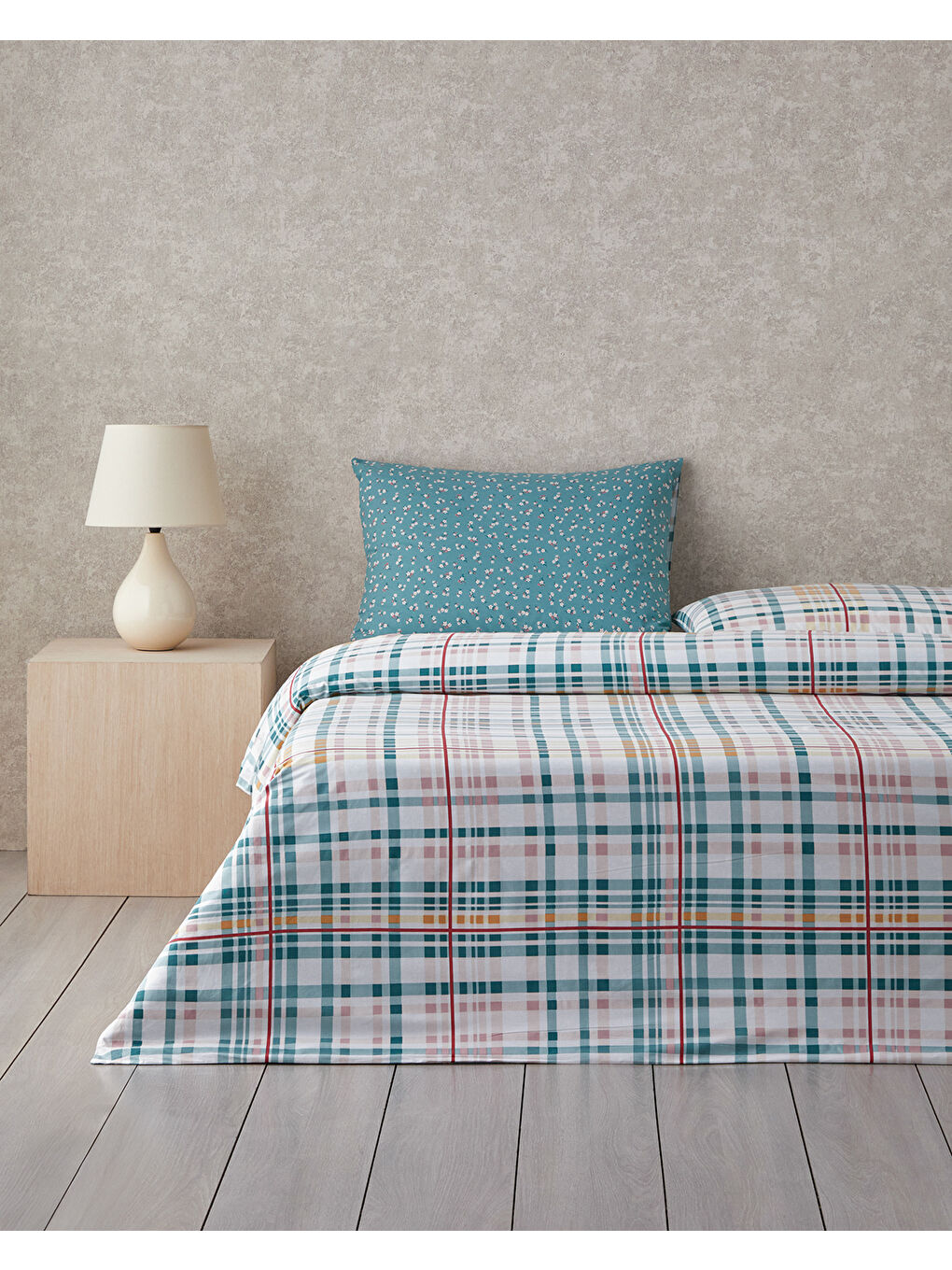 Wildflower Dream Çift Taraflı Pamuklu Tek Kişilik Nevresim Seti 160x220 cm Yeşil-1