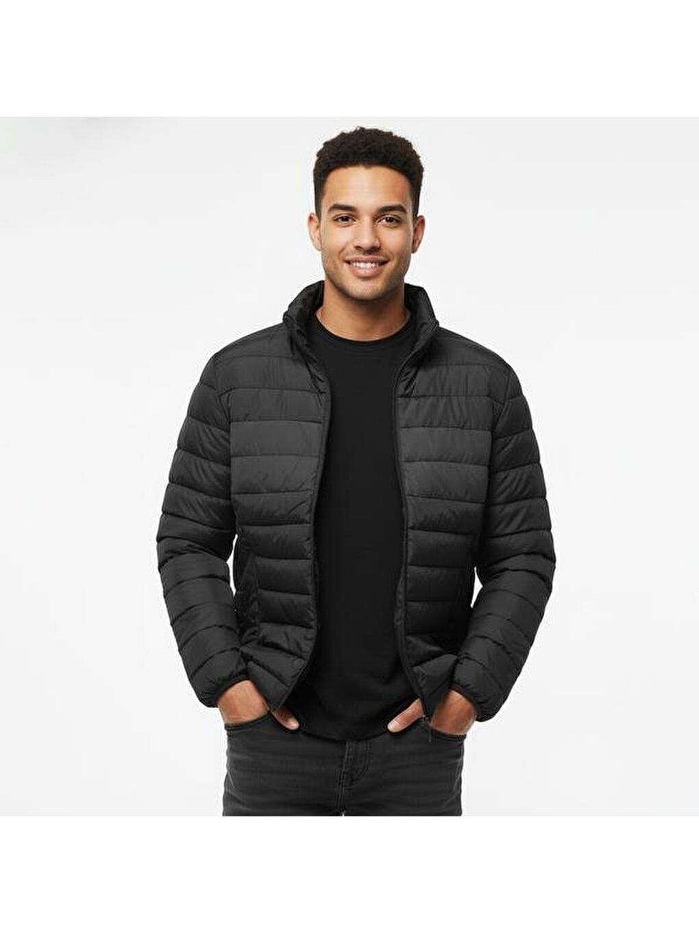 Brody Quilt Erkek Siyah Dik Yaka Ceket