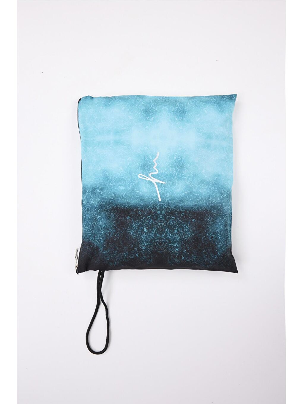 Mavi Desenli Siyah 4 Parça Yarı Kapalı Mayo Takımı 5024-4