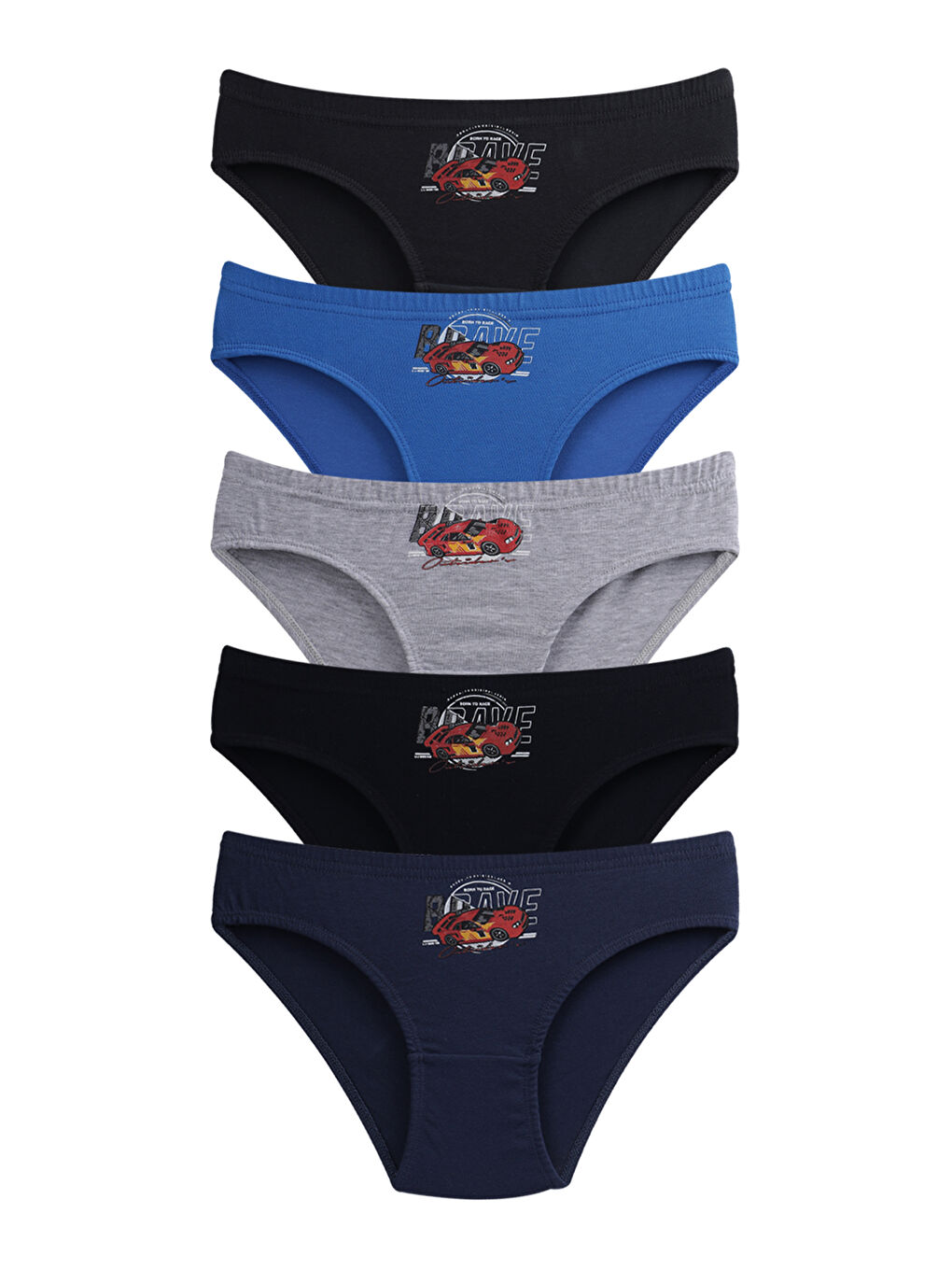 Siyah Erkek Çocuk Pamuklu Slip Külot 5'Li Paket