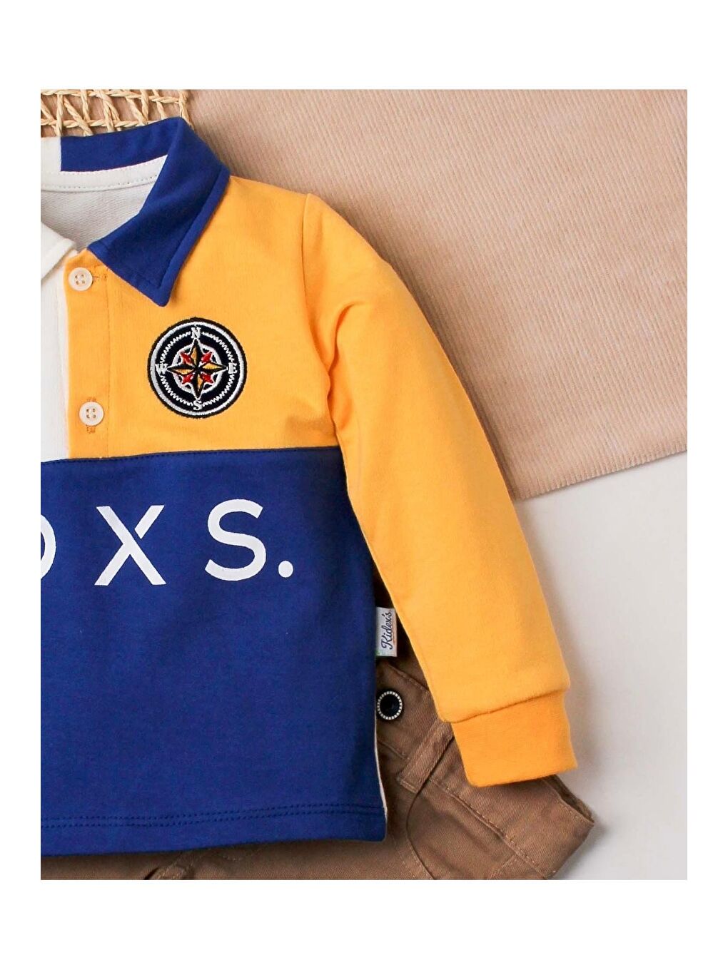 Mavi Erkek Bebek Pamuklu Polo Takım Pantolon Üst İkili Takım-6