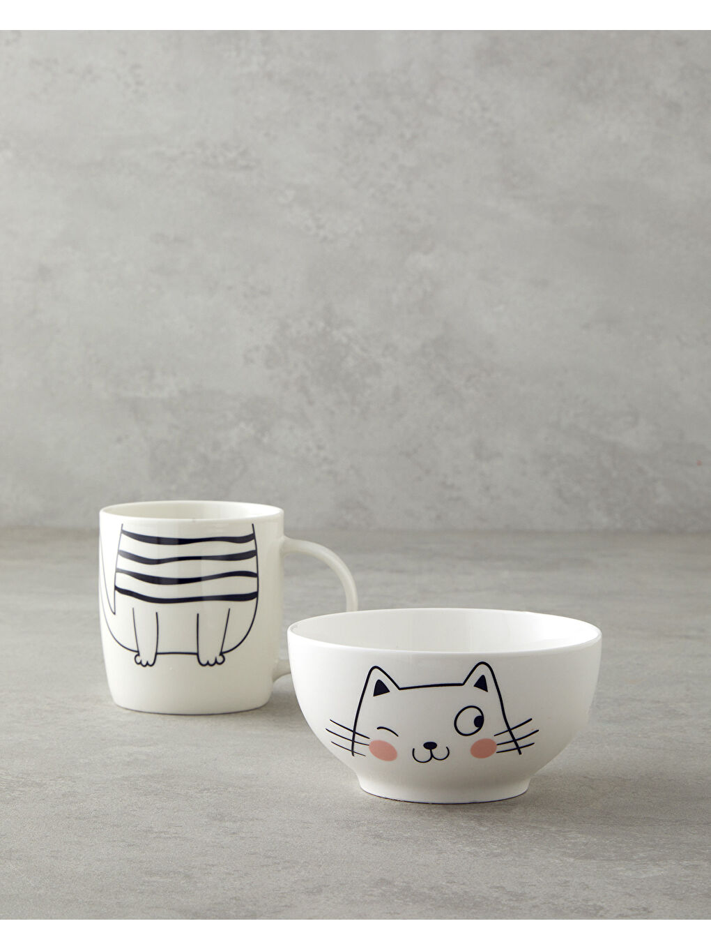 Mingle Catty New Bone China Kaseli Kupa 360 ml-13 cm Siyah - Beyaz-2