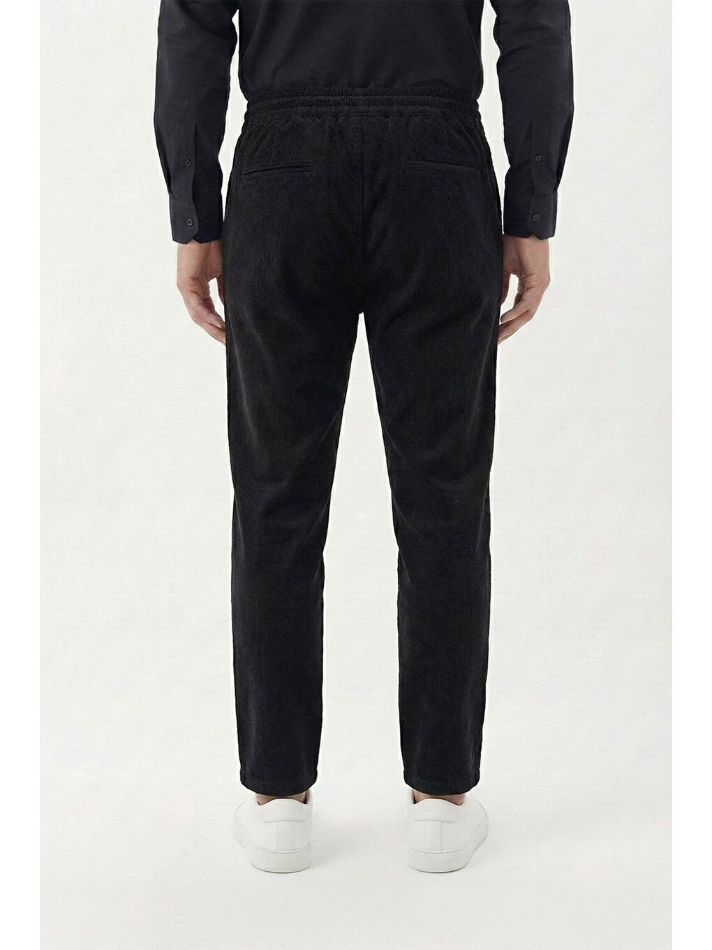 Giotelli Siyah Dokuma Kumaş Normal Bel Standart Boy Erkek Pantolon-4