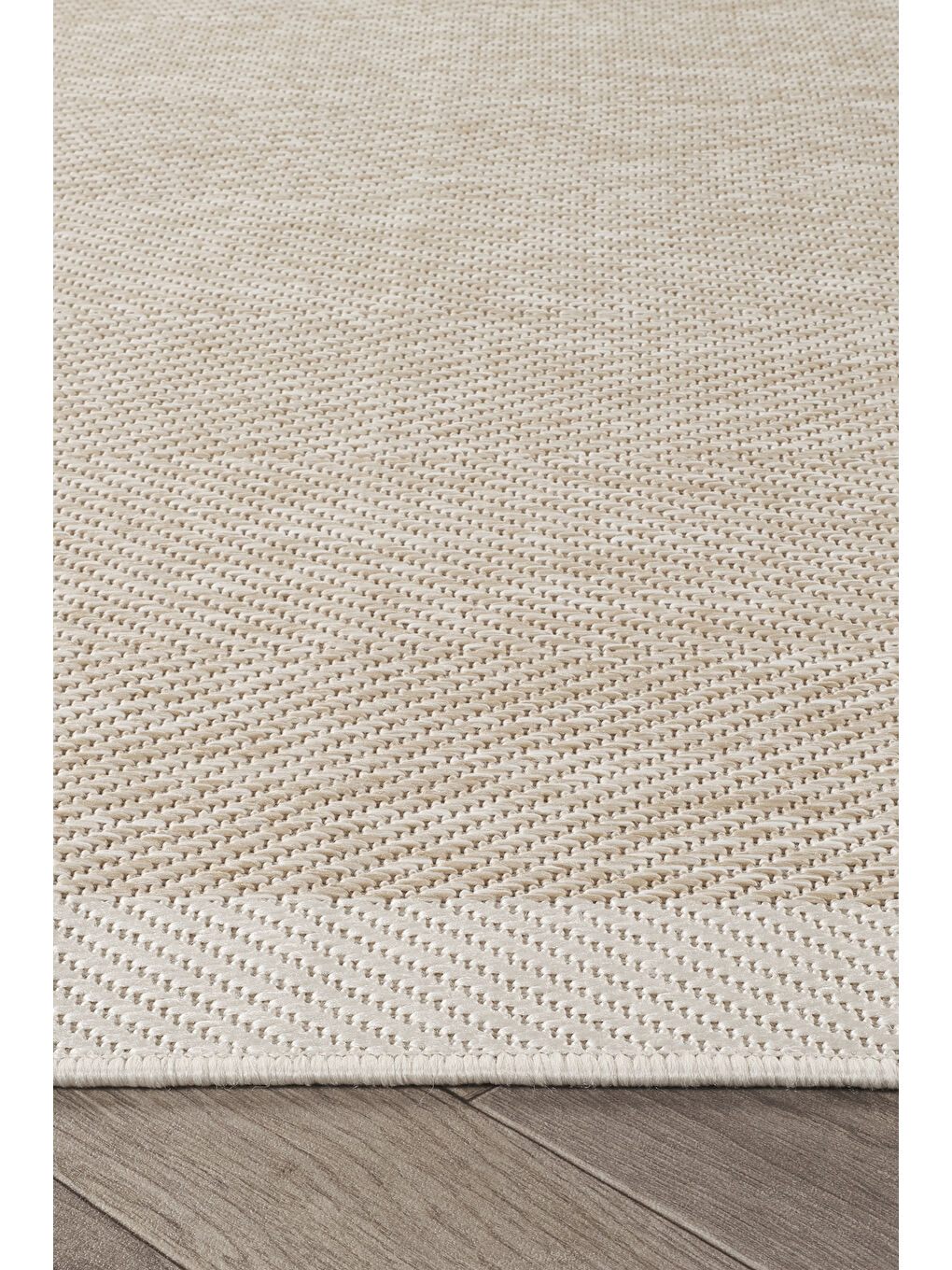 Sisalux 3085 Bej Krem Yuvarlak Sisal Dokuma Jüt Kilim Hav Toz Vermez Mutfak Oda Halısı-80x80-3