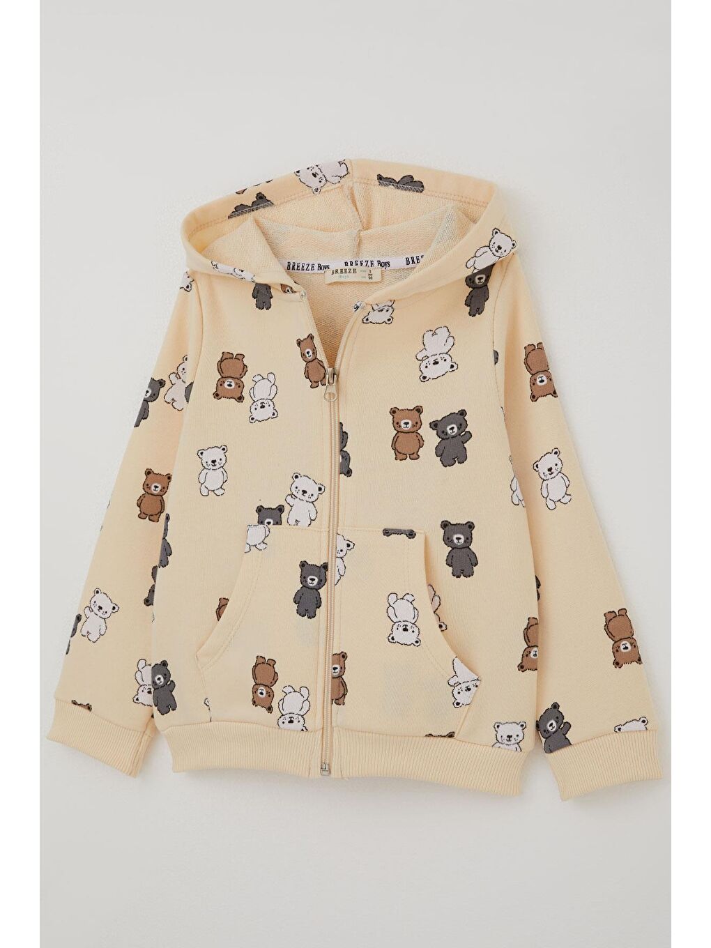 Ekru Erkek Bebek Hırka Sevimli Renkli Ayıcıklar Desenli Krem (9 Ay-3 Yaş)-2