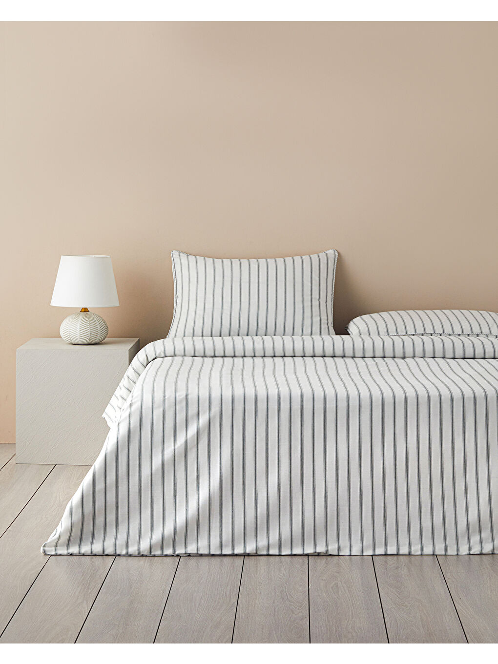 Pure Stripe İpliği Boyalı King Size Nevresim Takımı 240x220 cm Yeşil