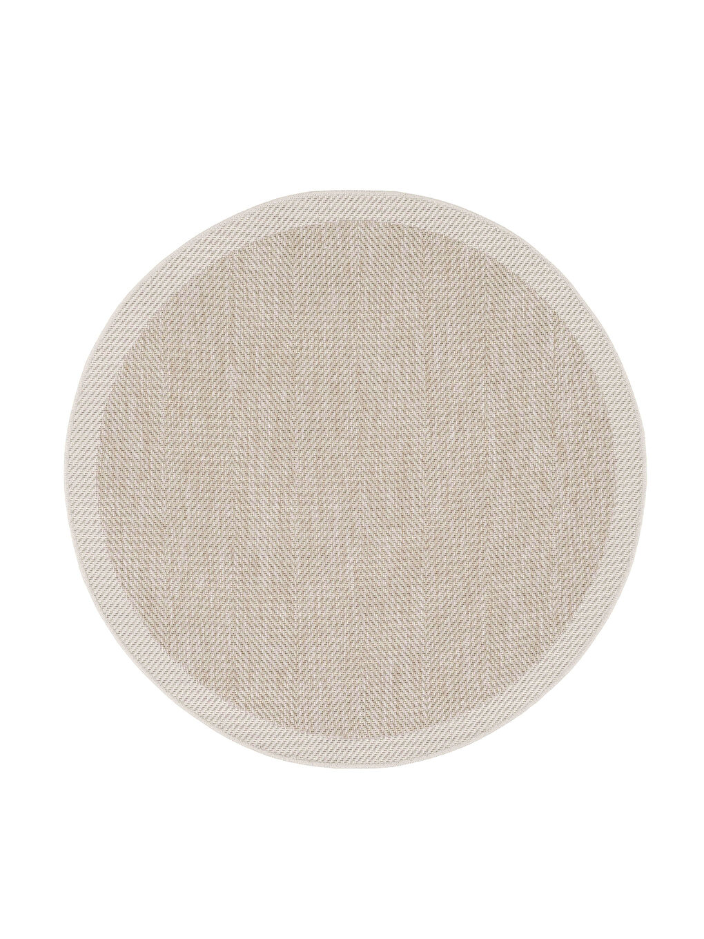 Sisalux 3085 Bej Krem Yuvarlak Sisal Dokuma Jüt Kilim Hav Toz Vermez Mutfak Oda Halısı-80x80-4