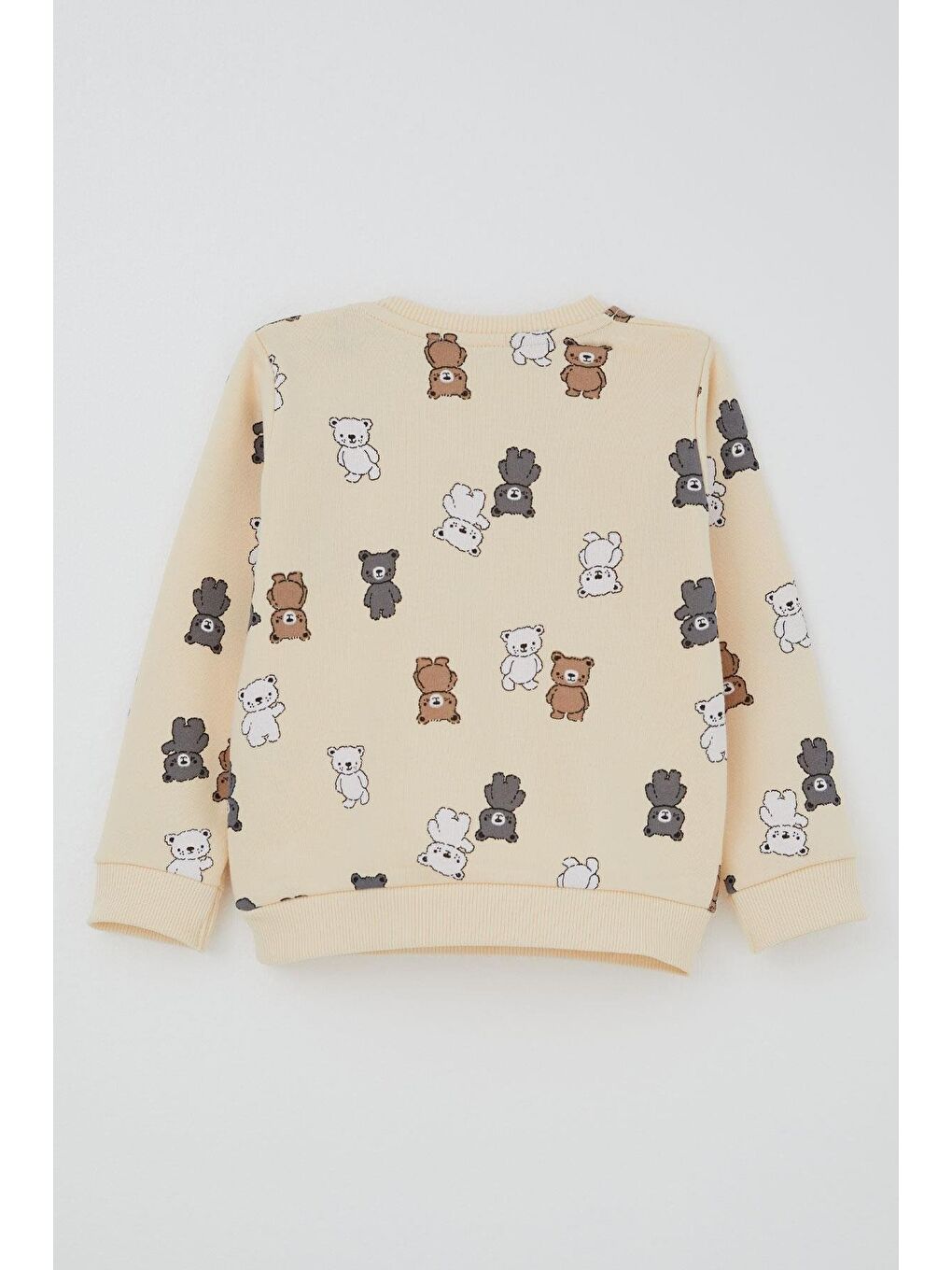 Ekru Erkek Çocuk Eşofman Takımı Sevimli Ayıcıklar Desenli Krem (1-3 Yaş)-4