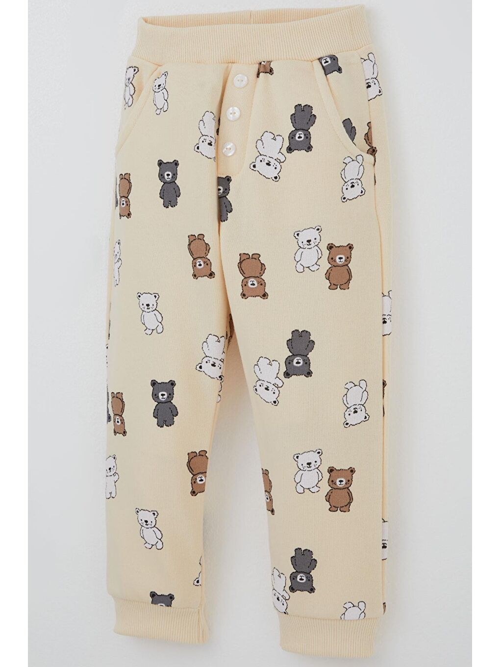 Ekru Erkek Çocuk Eşofman Takımı Sevimli Ayıcıklar Desenli Krem (1-3 Yaş)-7