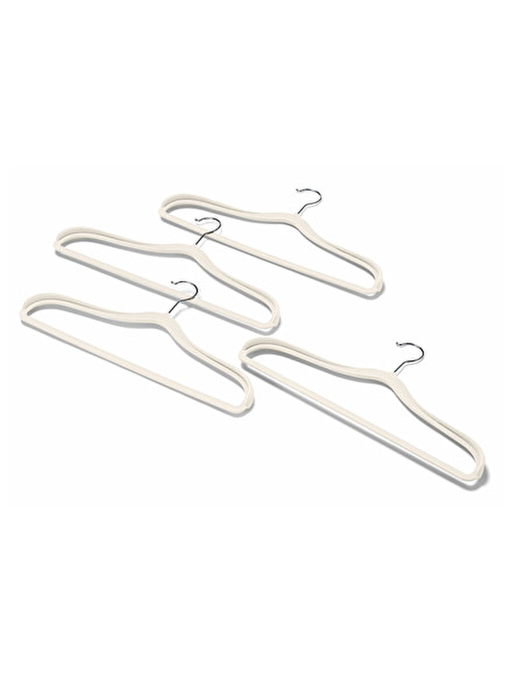 Beyaz Elbise Askısı, Omuz Takviyeli, 4lü-1