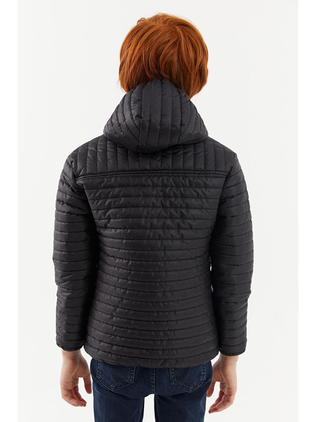 Siyah Erkek Çocuk  Polarlı Kapüşonlu Mont RMK-001-A-5