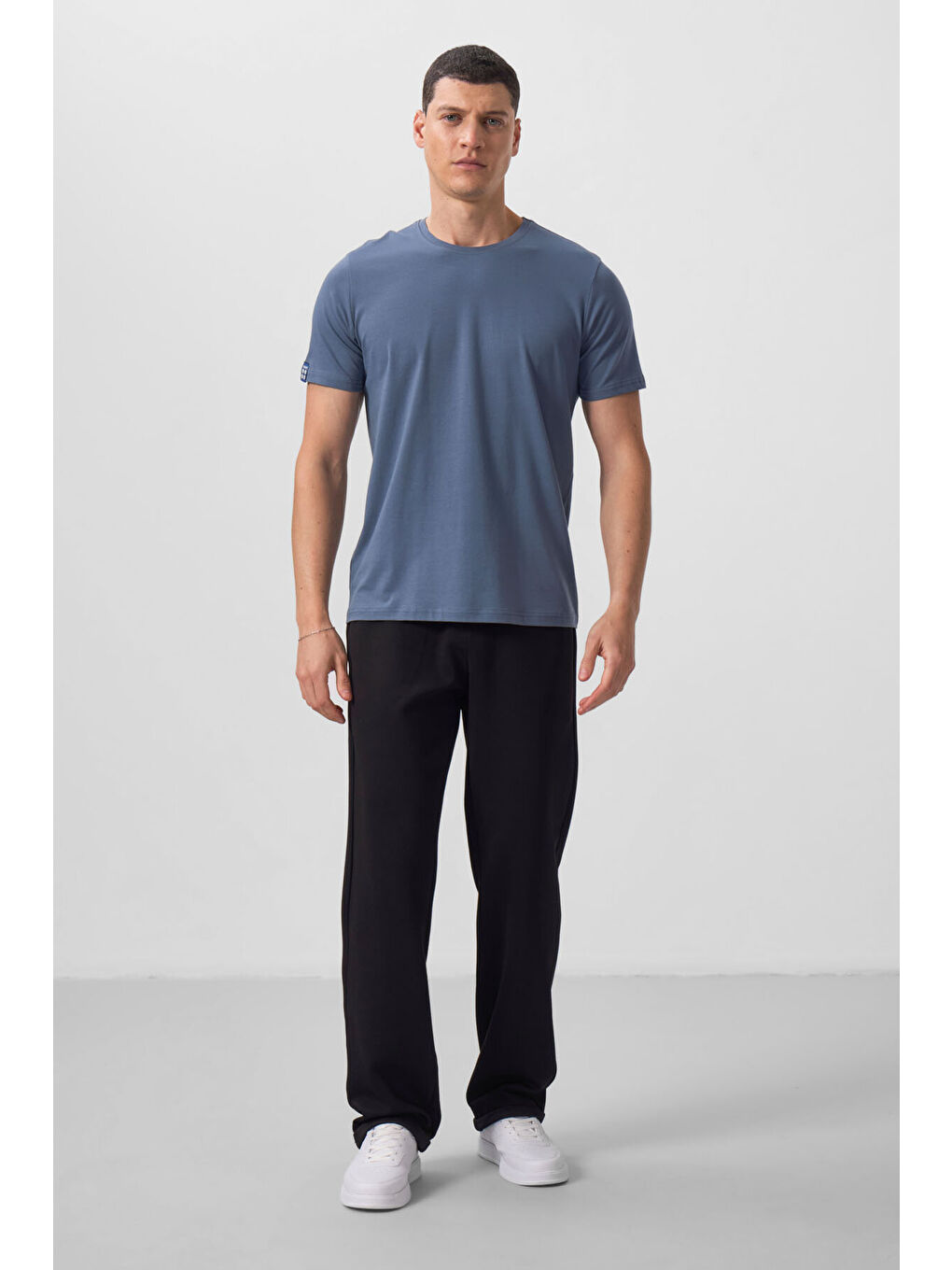 Standart Fit Basic O Yaka 3lü Paket Siyah-Petrol-Taş Erkek T-Shirt - 87911-2