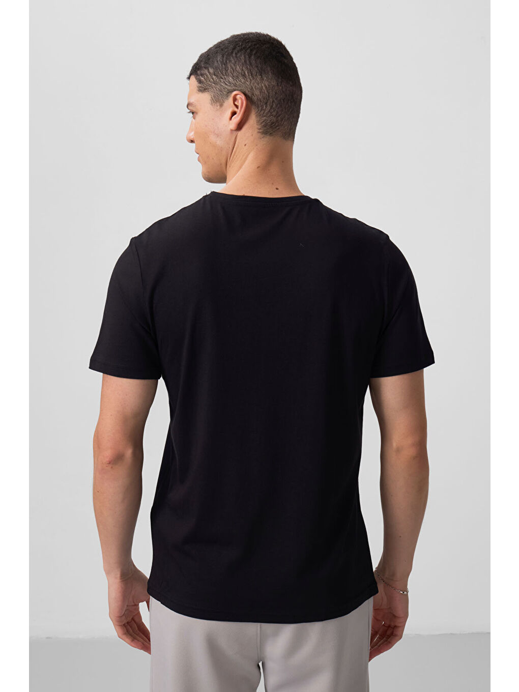 Standart Fit Basic O Yaka 3lü Paket Siyah-Petrol-Taş Erkek T-Shirt - 87911-4