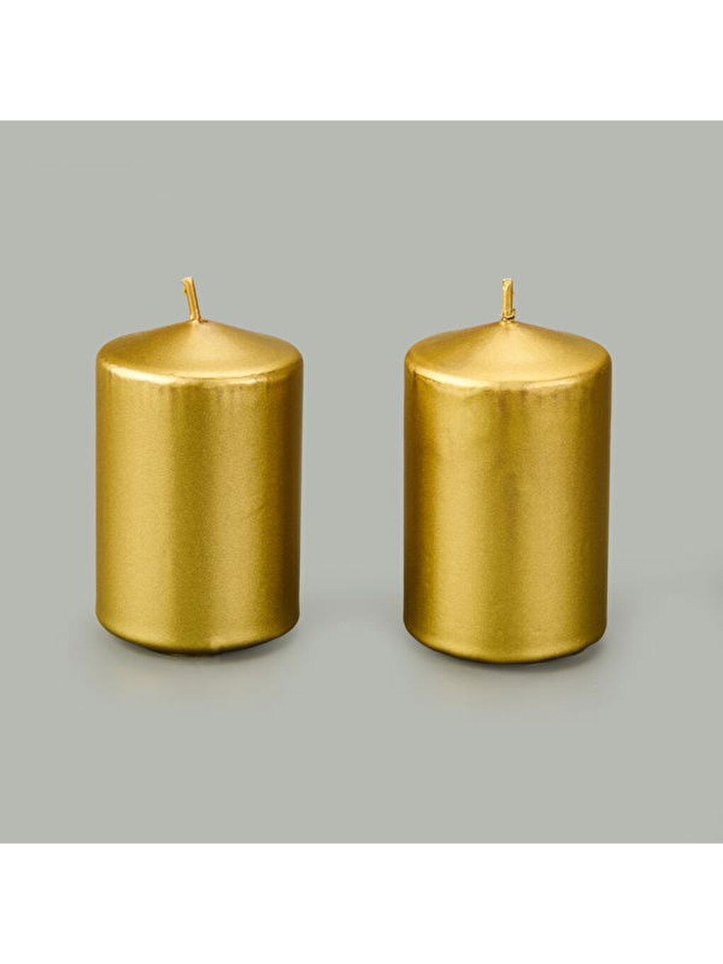 Sarı 2'li Baton Mum - Gold - 5x7 cm