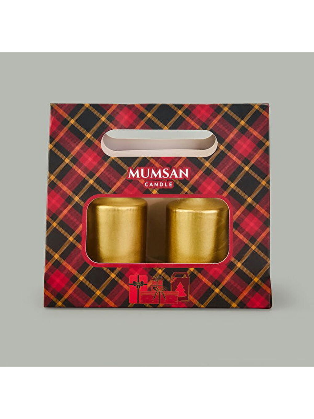 Sarı 2'li Baton Mum - Gold - 5x7 cm-1