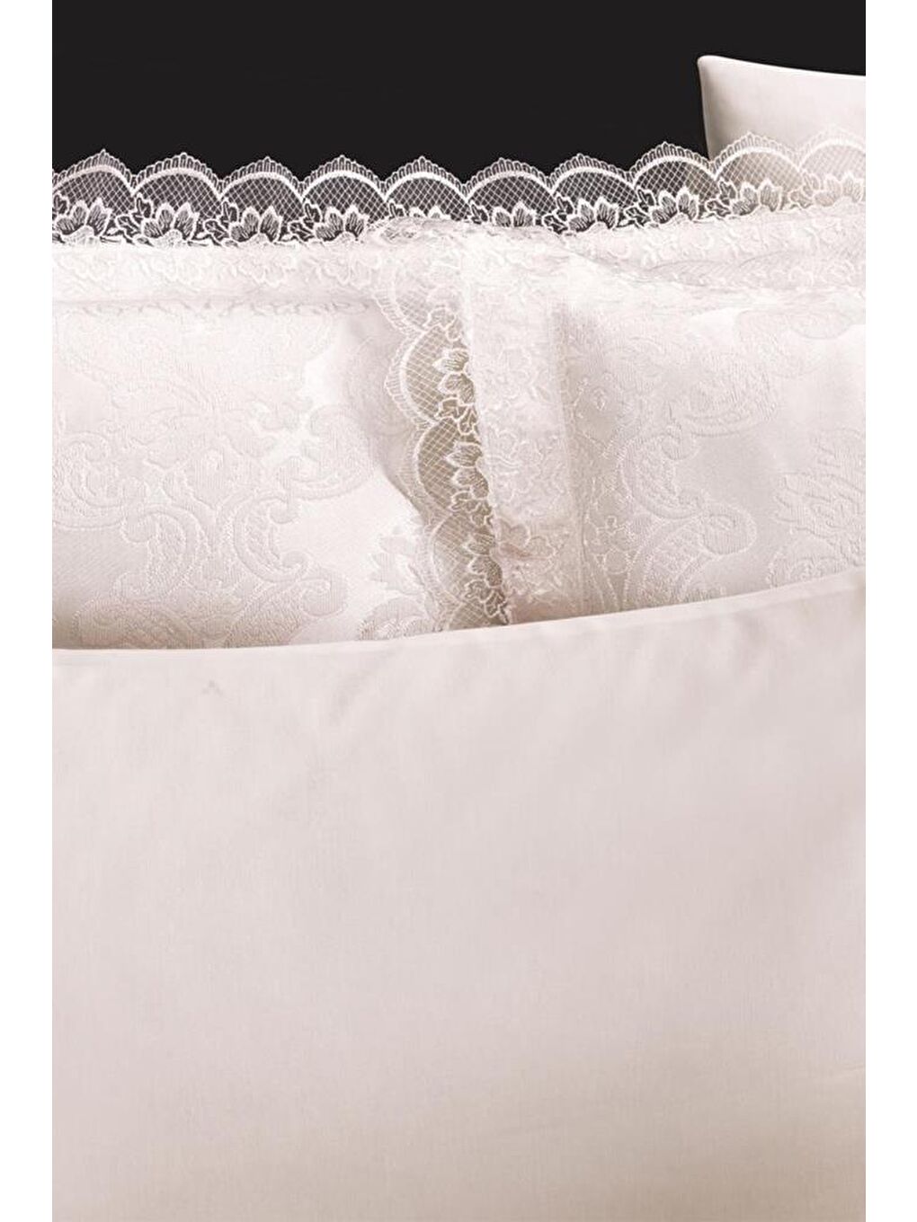 Karışık Fransız Dantelli Lalezar Gelin Seti 7 Parça Krem-1