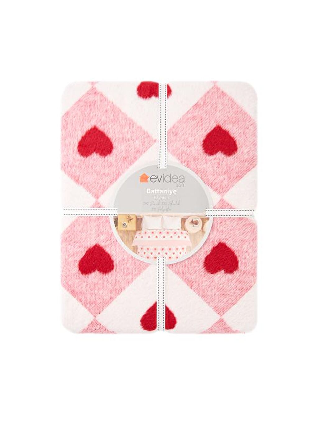 Soft Kalpli Pamuklu Tek Kişilik Battaniye - Kırmızı - 150x200 cm-2