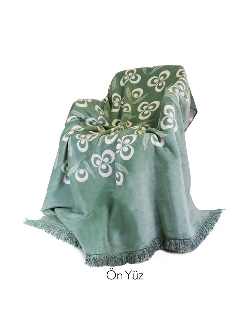 Karışık Çintemani Yeşil Çift Kişilik Battaniye 200 x 220 cm-6