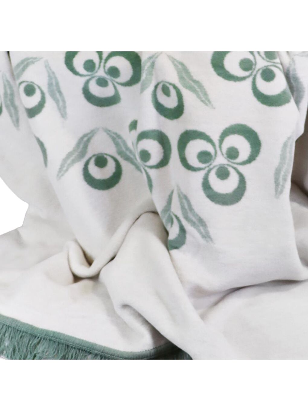 Karışık Çintemani Yeşil Çift Kişilik Battaniye 200 x 220 cm-8