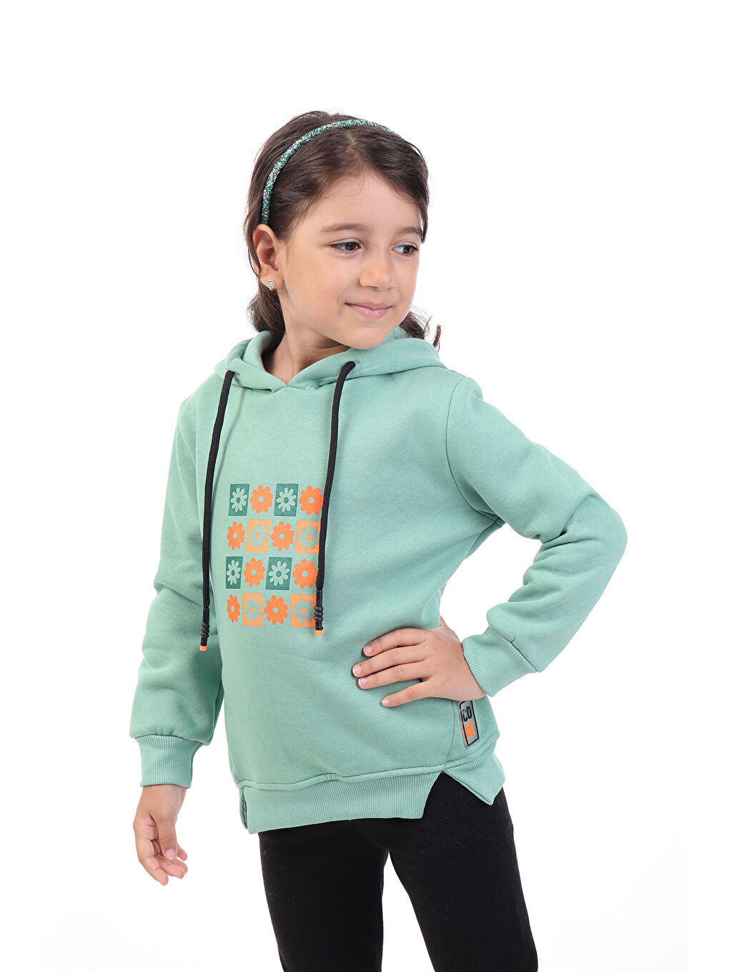 Toontoykids Yeşil Kız Çocuk Baskılı Sweatshirt