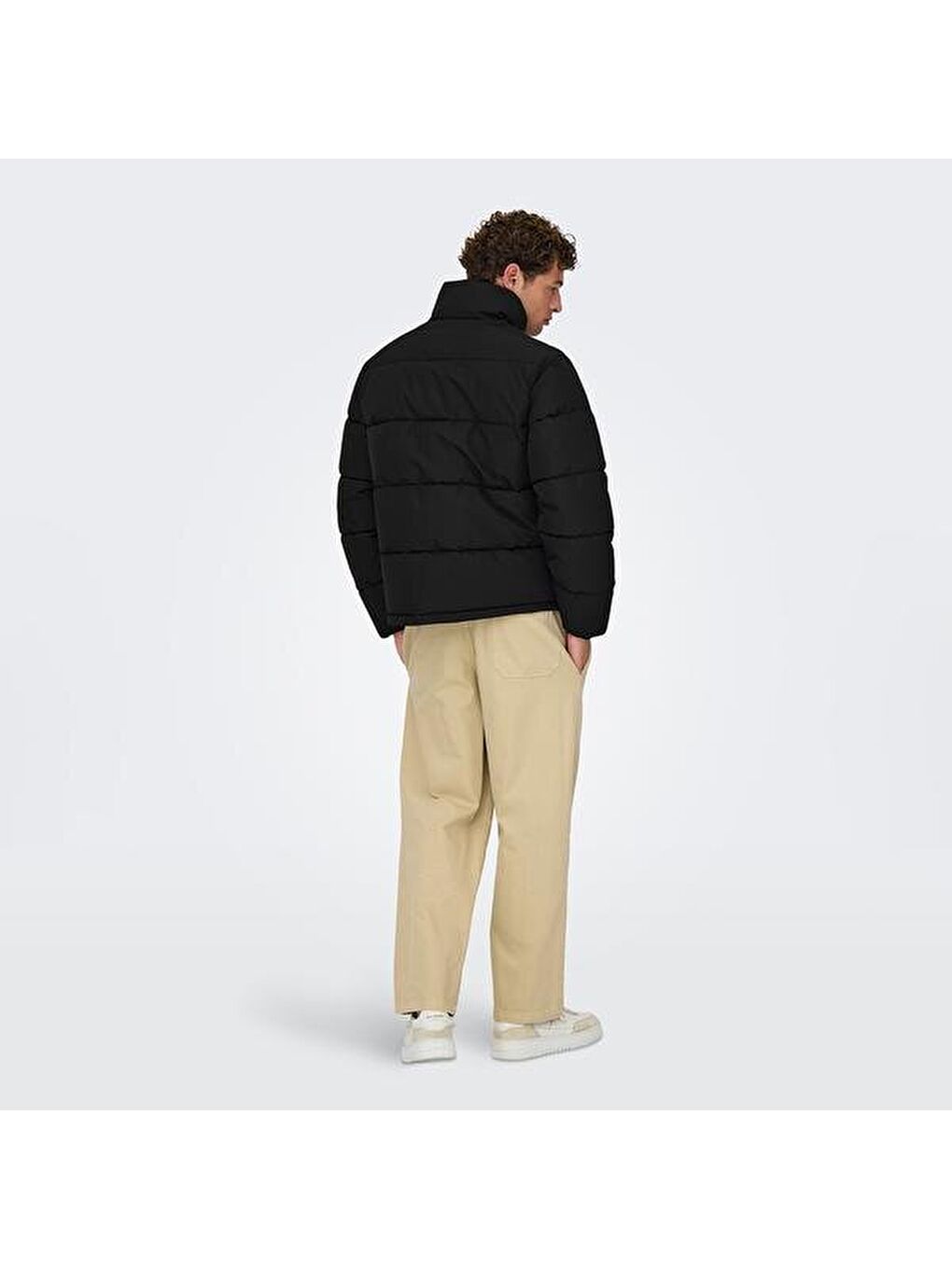 Pack Life Puffer Erkek Siyah Dik Yaka Mont-3