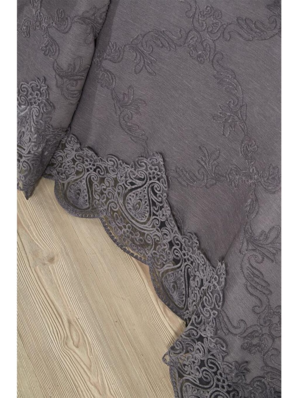 Sahra 10 Parça Battaniyeli Çeyiz Seti Antrasit-6