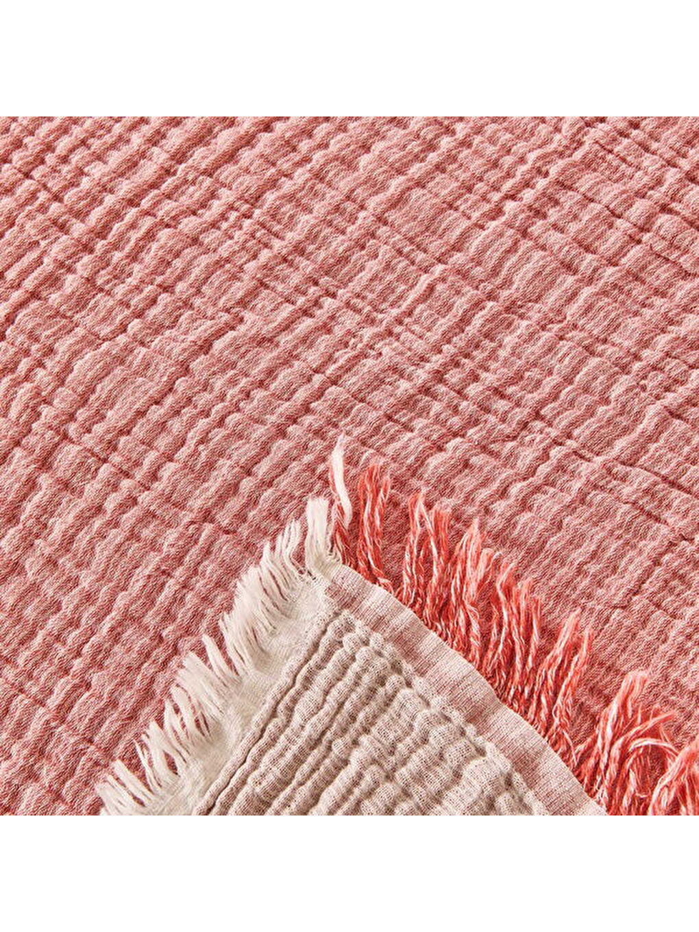 Kahverengi Soft Hevin Çift Kişilik Yatak Örtüsü - Kiremit - 220x240 cm-2