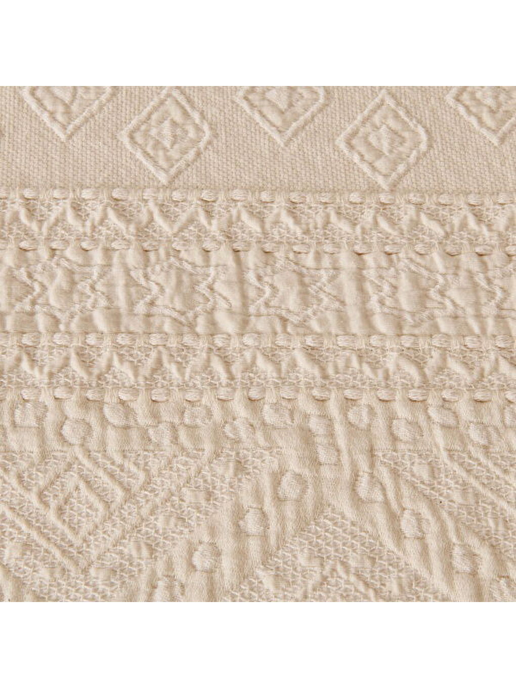 Ekru Soft Salhi Çift Kişilik Yatak Örtüsü Seti - Krem - 230x240 cm-1