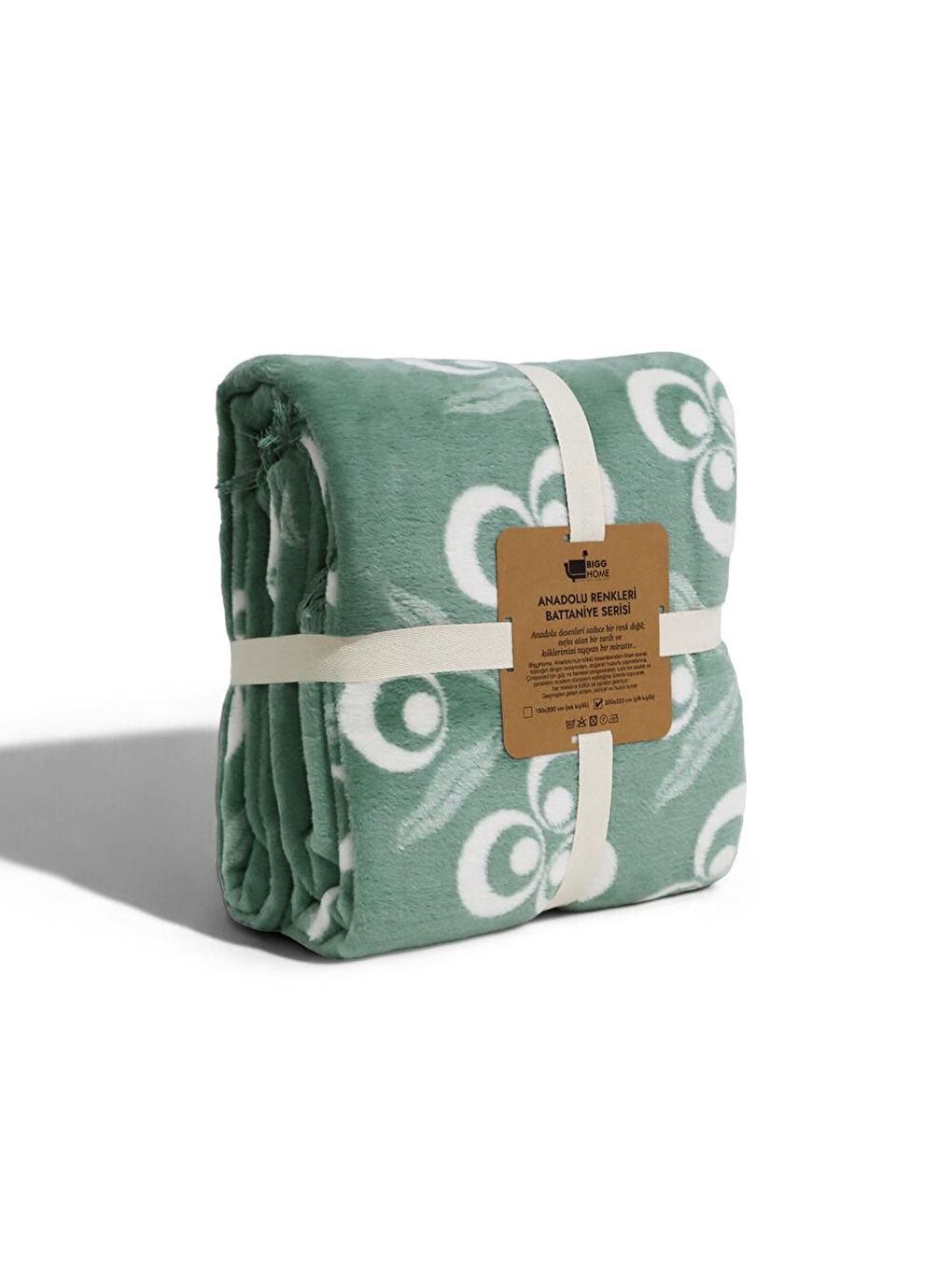 Çintemani Yeşil Tek Kişilik Battaniye 150 x 200 cm-1
