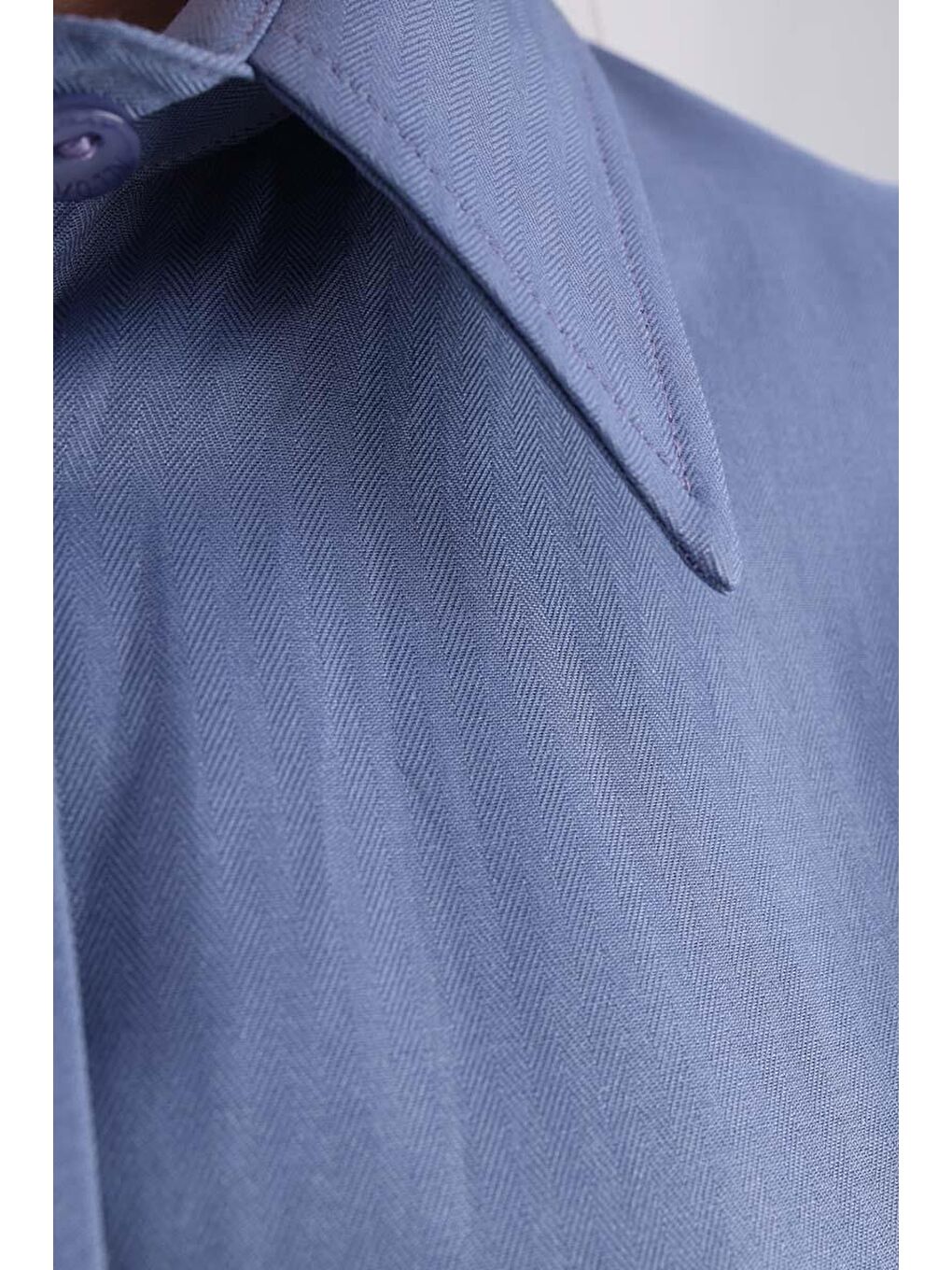 Soft Mavi-Gizli Patlı Gömlek Tunik-5