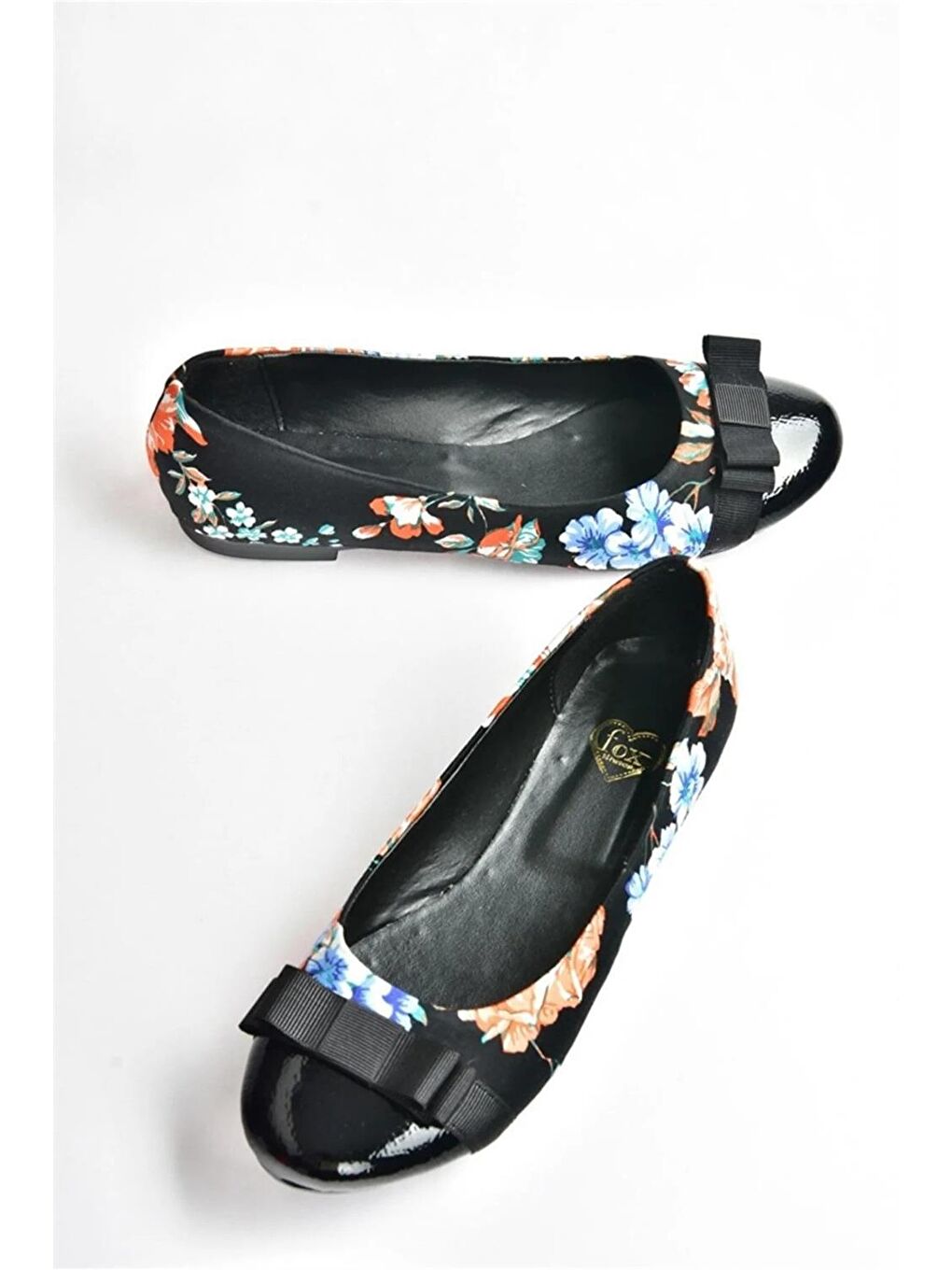 Siyah/Turuncu Kumaş Kadın Babet M726019504-6