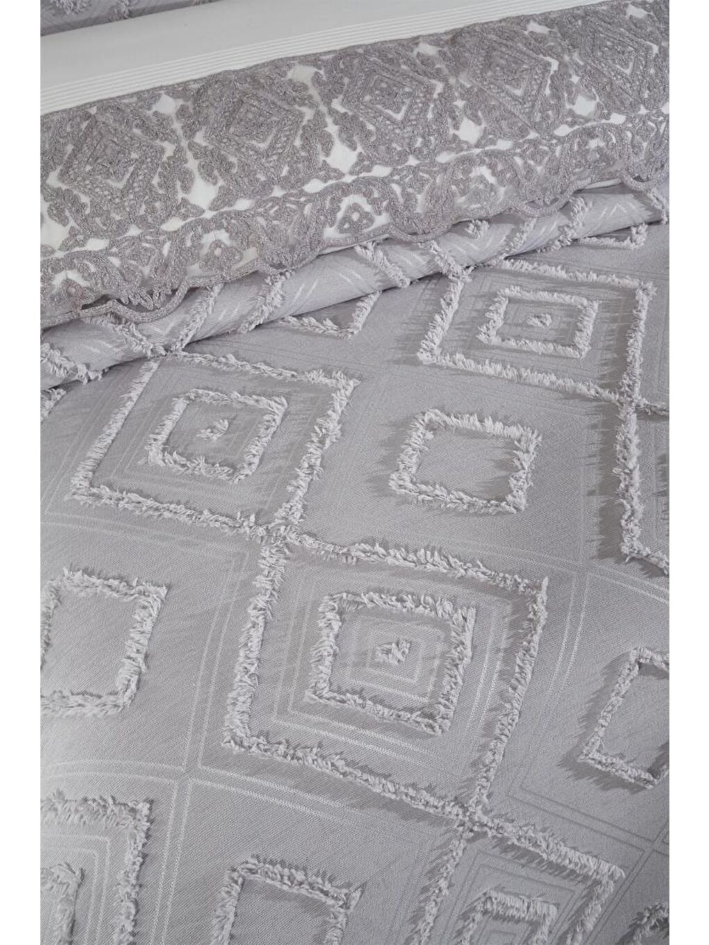 Hürrem 10 Parça Battaniyeli Çeyiz Seti Gri-7