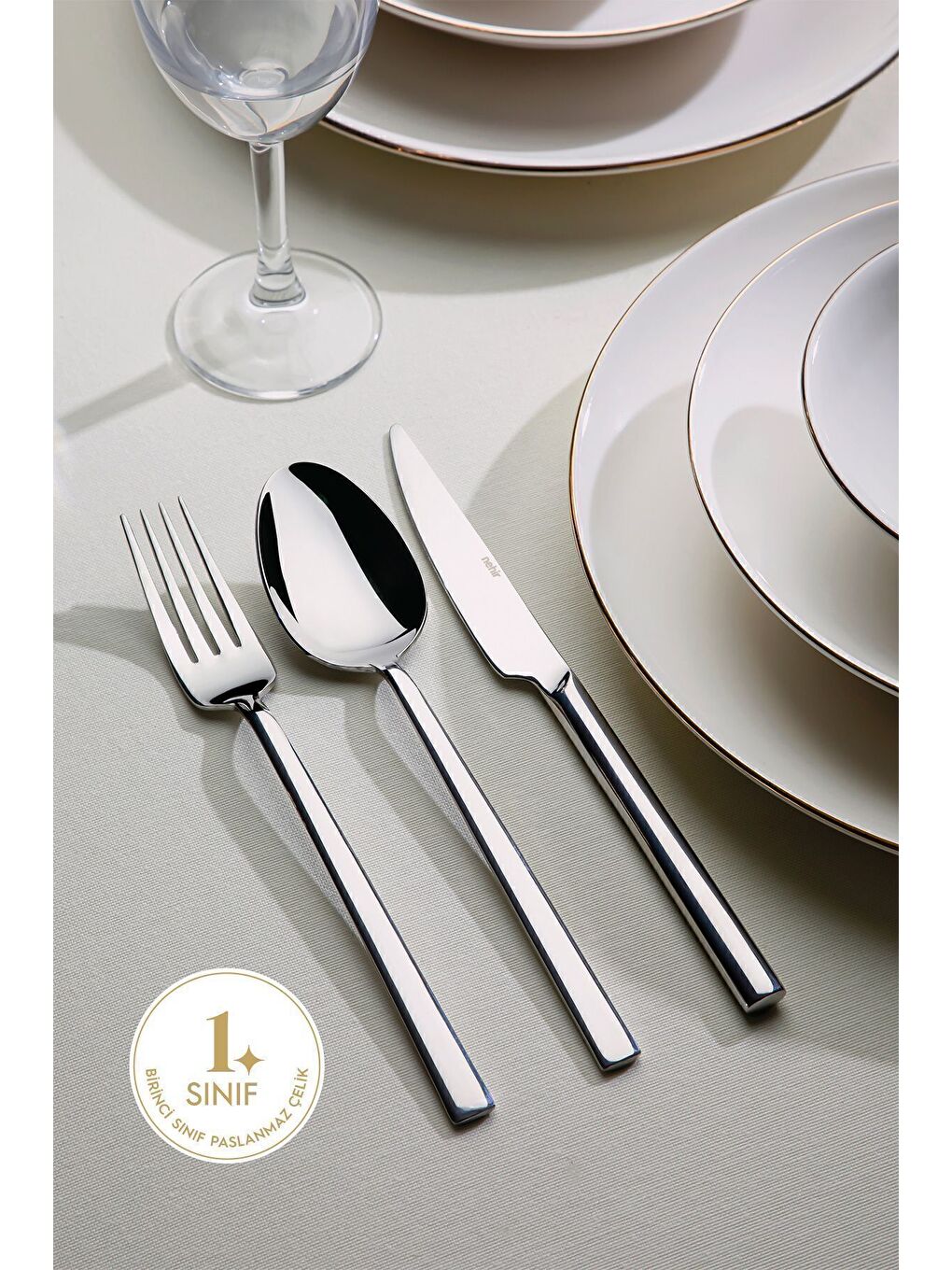 Gri Dalyan Sade 6 Kişilik 36 Parça Kutulu Çatal Kaşık Bıçak Takımı-3
