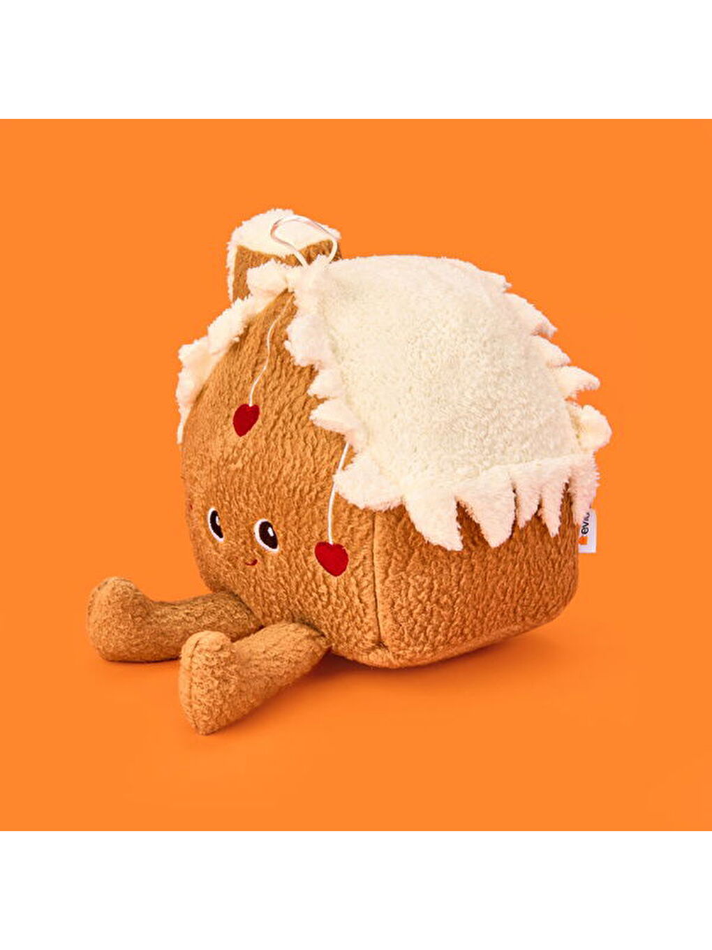 Soft Kalpli Ev Figürlü Yastık - Kahverengi - 19x22 cm-1