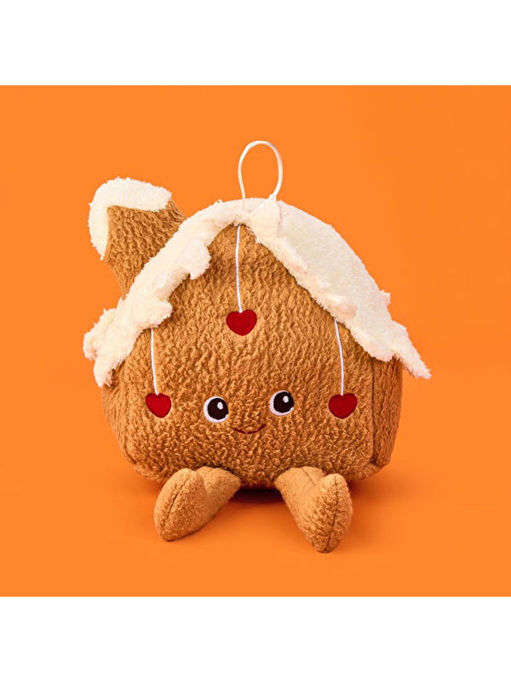 Soft Kalpli Ev Figürlü Yastık - Kahverengi - 19x22 cm-2