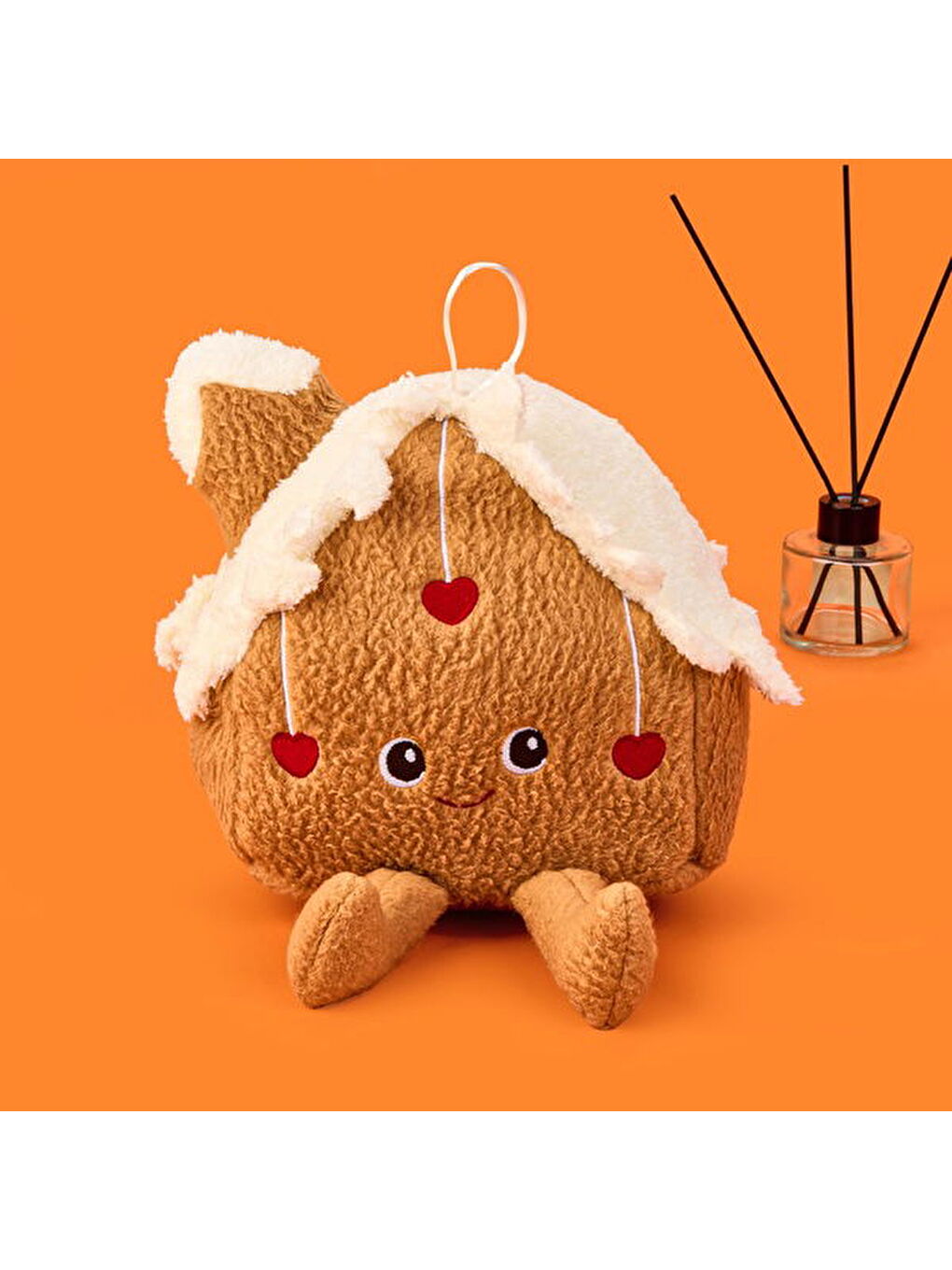 Soft Kalpli Ev Figürlü Yastık - Kahverengi - 19x22 cm-3