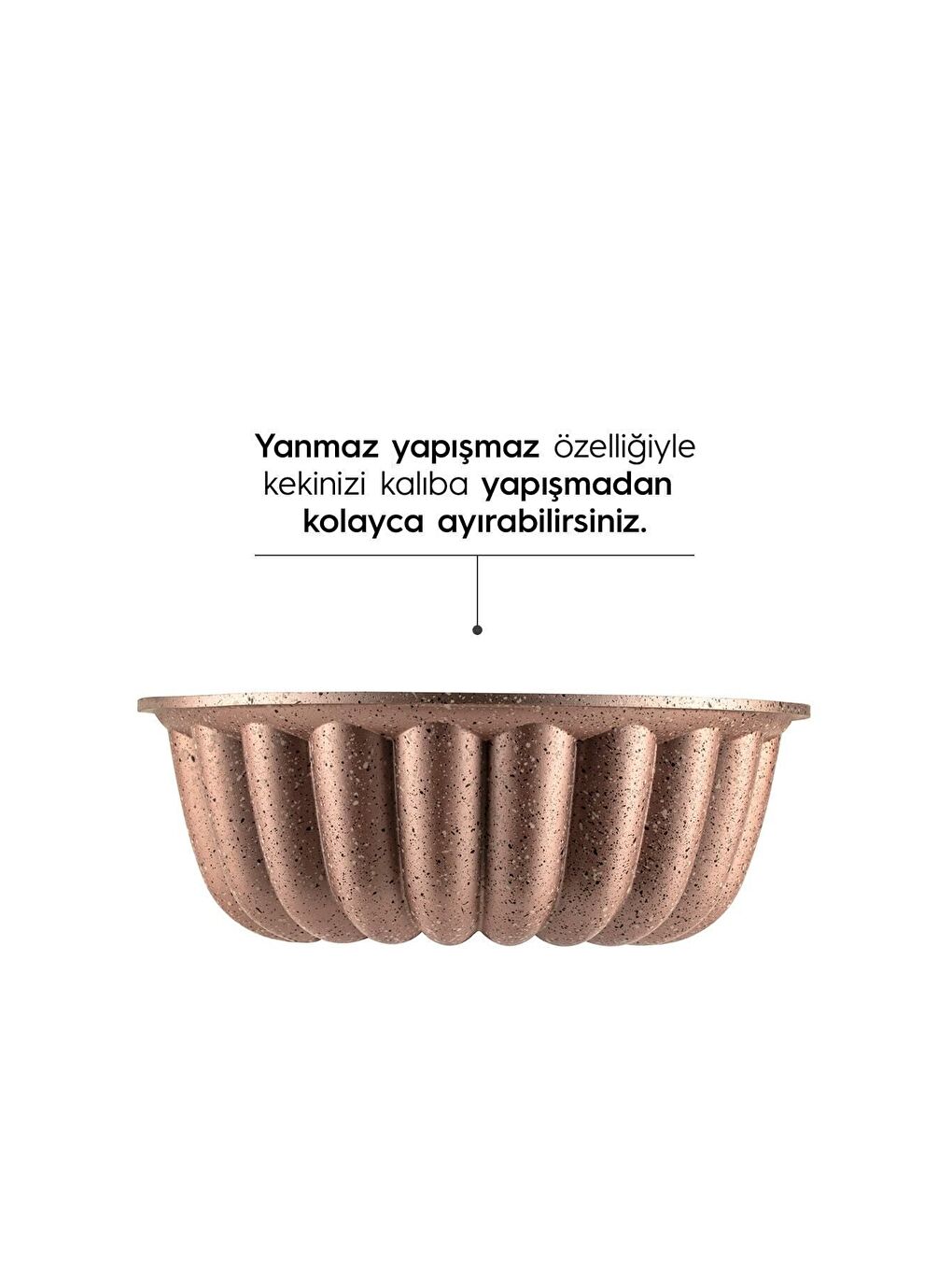 Sarı Açelya Rose Gold Döküm Kek Kalıbı 25 cm-1