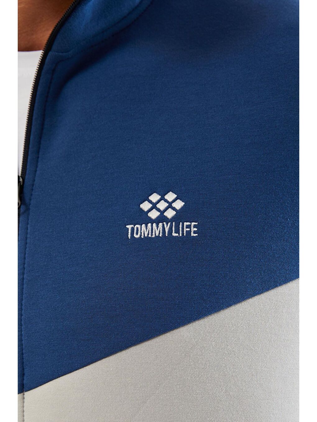 Bej Taş Renk Bloklu Jogger Erkek Eşofman Takım - 85237-1