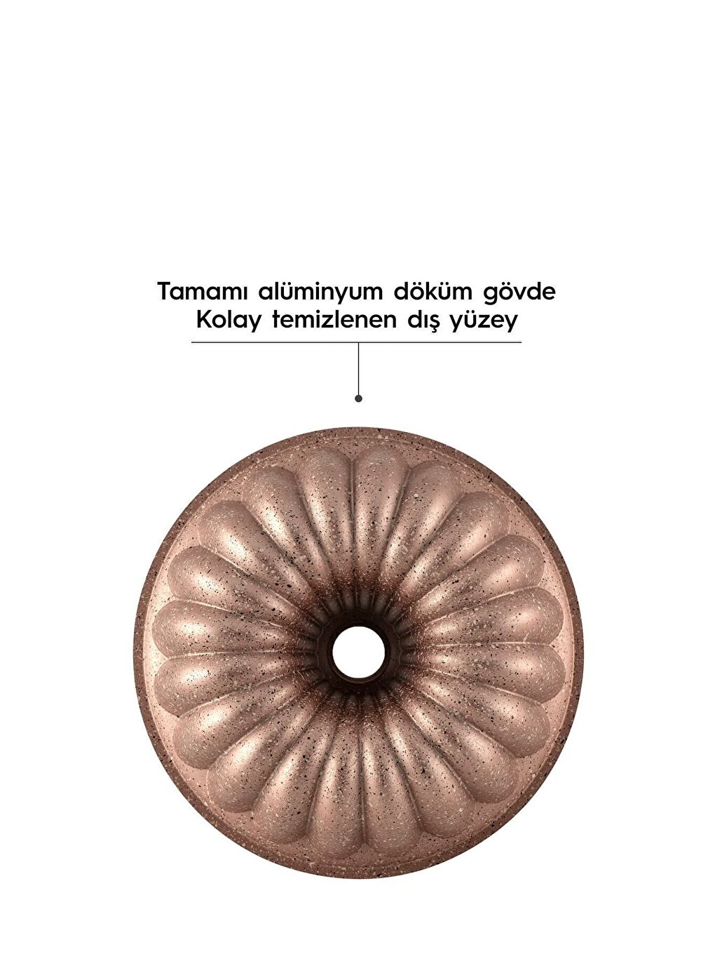 Sarı Açelya Rose Gold Döküm Kek Kalıbı 25 cm-2